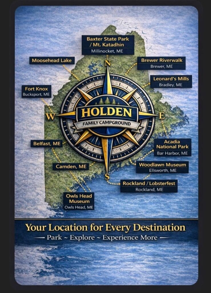 Maine Map with Locations to Explore
